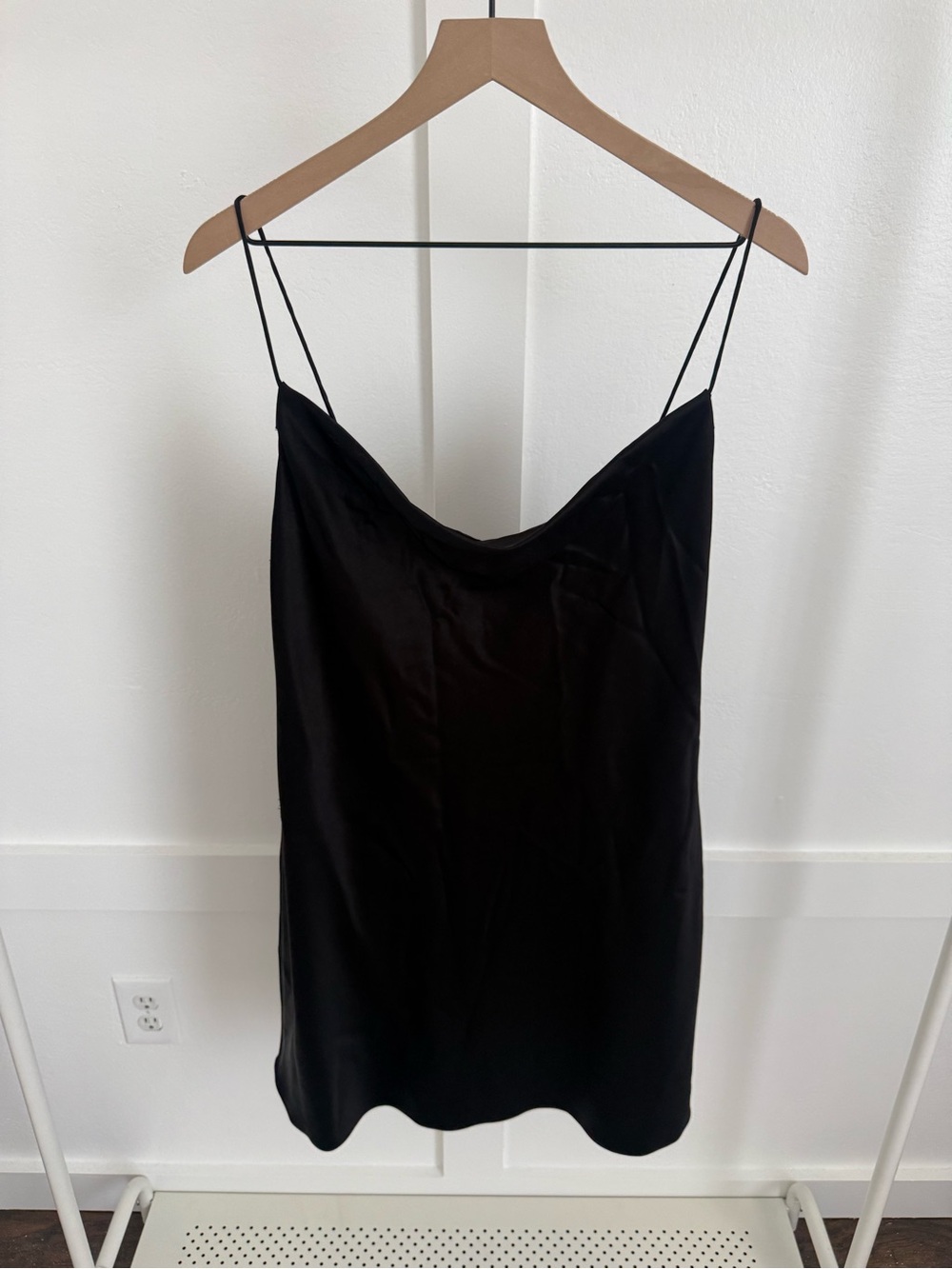 Alice & Olivia Harmony Black Mini Slip Dress